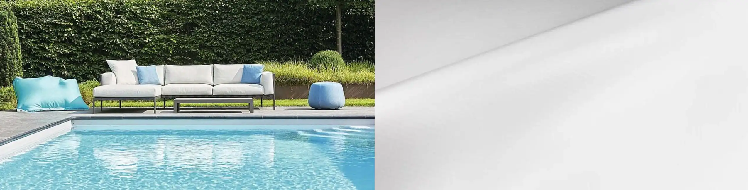 Piscina con rivestimento PVC Bianco