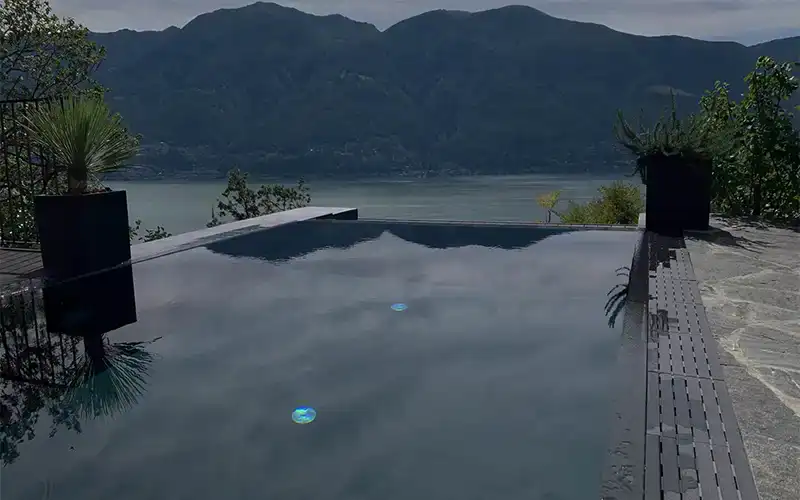 Piscina a Ronco sopra Ascona dopo il risanamento